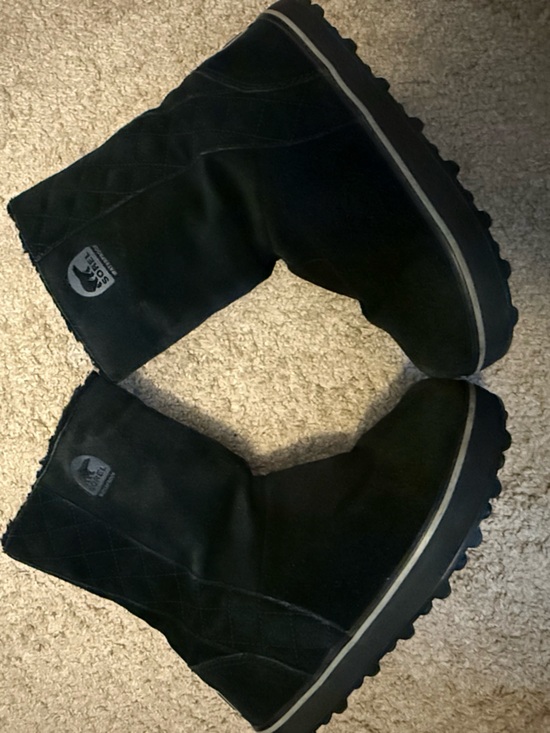 Sorel Shoes - Sorel Glacy Boots Black Suede Faux Fur Lined – Women’s 7.5
